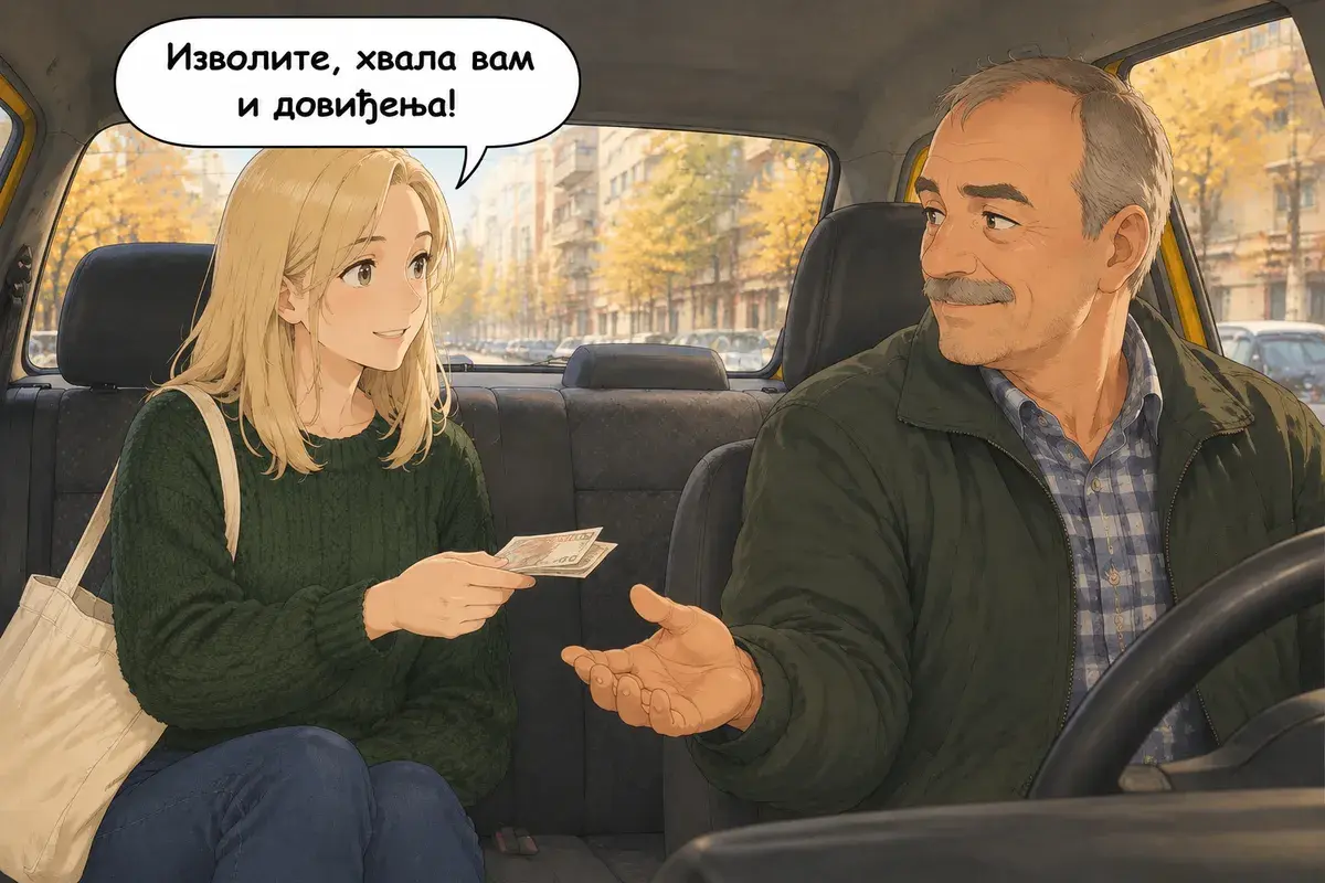 Кадр 11 из 11 к тексту «Вы в Белграде первый раз?»: «Пожалуйста, спасибо и до свидания!»
