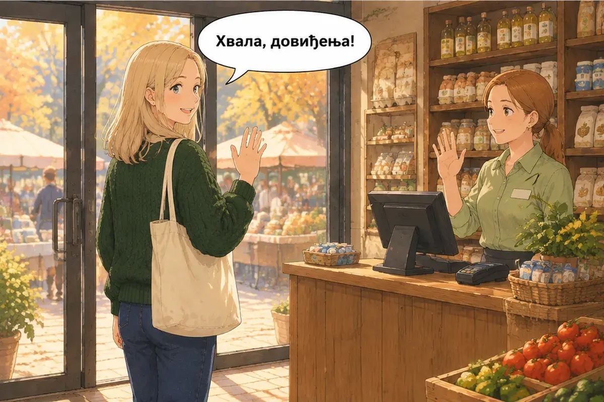 Кадр 14 из 14 к тексту «Подскажите, где касса?»: «Спасибо, до свидания!»