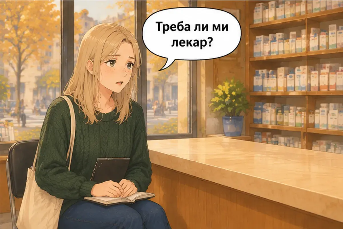 Кадр 12 из 16 к тексту «У меня болит горло»: «Мне нужен врач?»