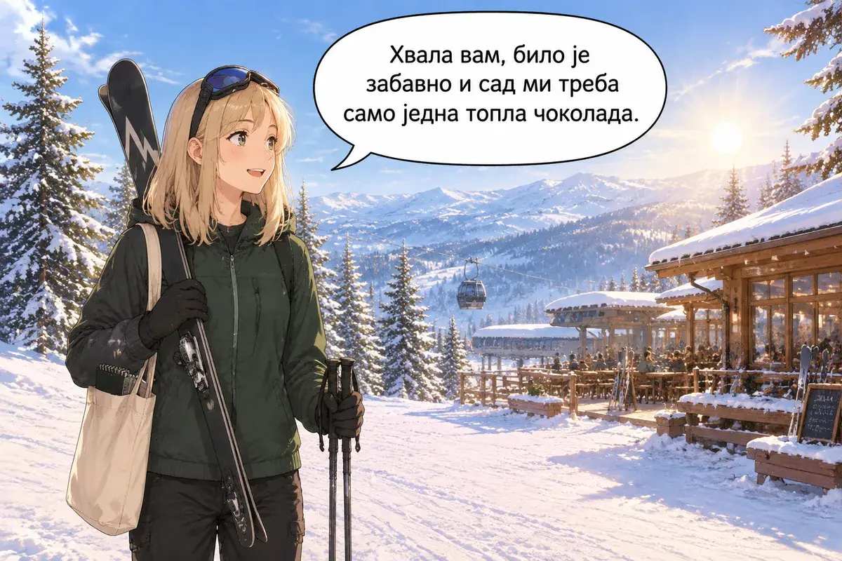 Кадр 15 из 15 к тексту «Не смотри вниз!»: «Спасибо, было весело, и теперь мне нужен только горячий шоколад.»