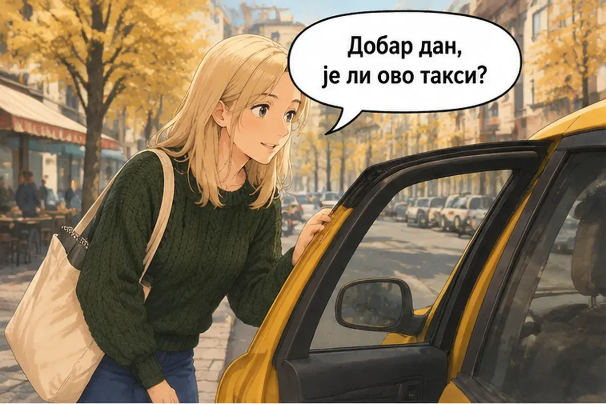 Кадр 1 из 11 к тексту «Вы в Белграде первый раз?»: «Добрый день, это такси?»