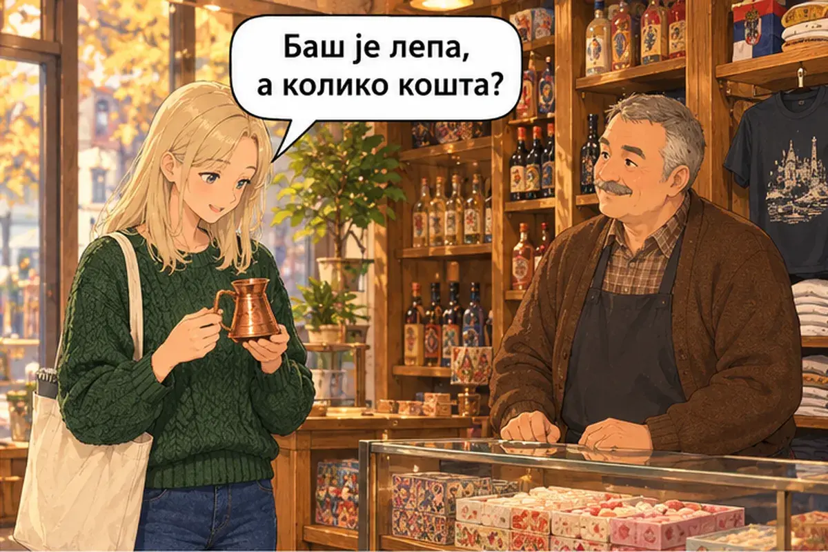 Кадр 6 из 14 к тексту «Я ищу подарки для семьи»: «Очень красивая, а сколько стоит?»