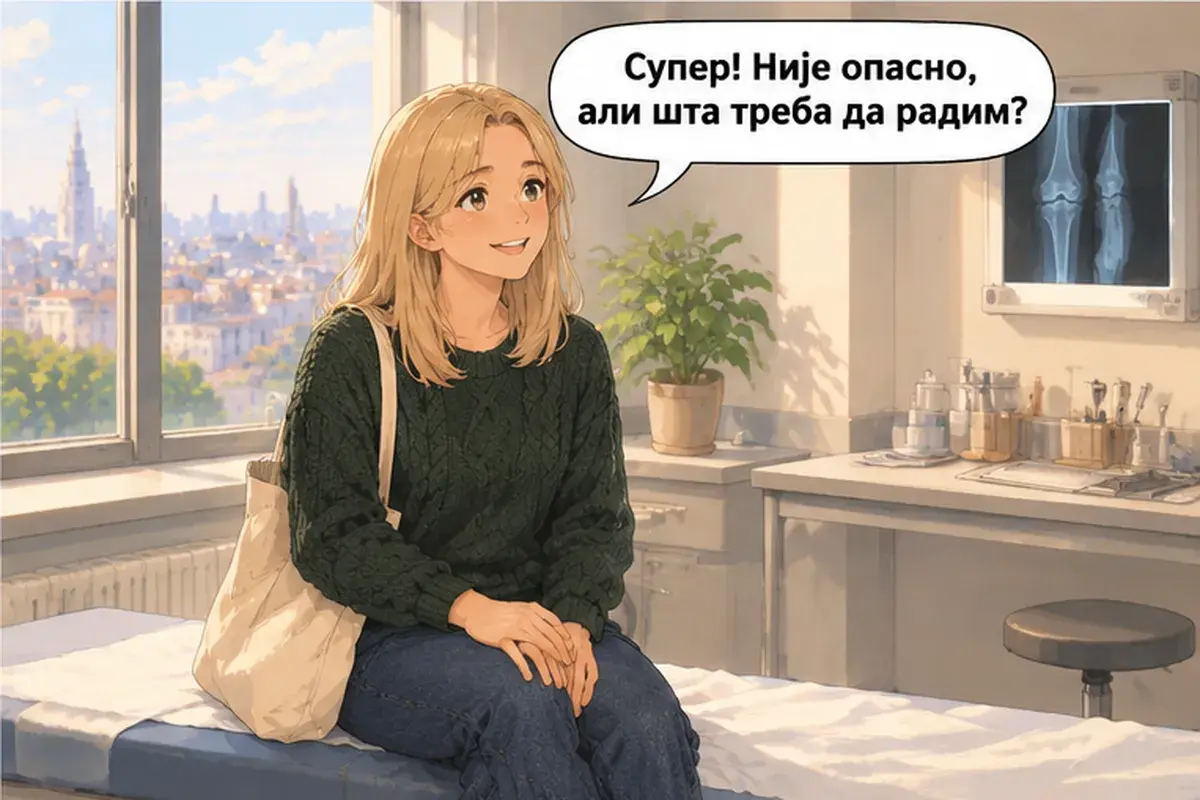 Кадр 12 из 16 к тексту «Я поскользнулась на льду»: «Здорово! Это не опасно, но что мне делать?»