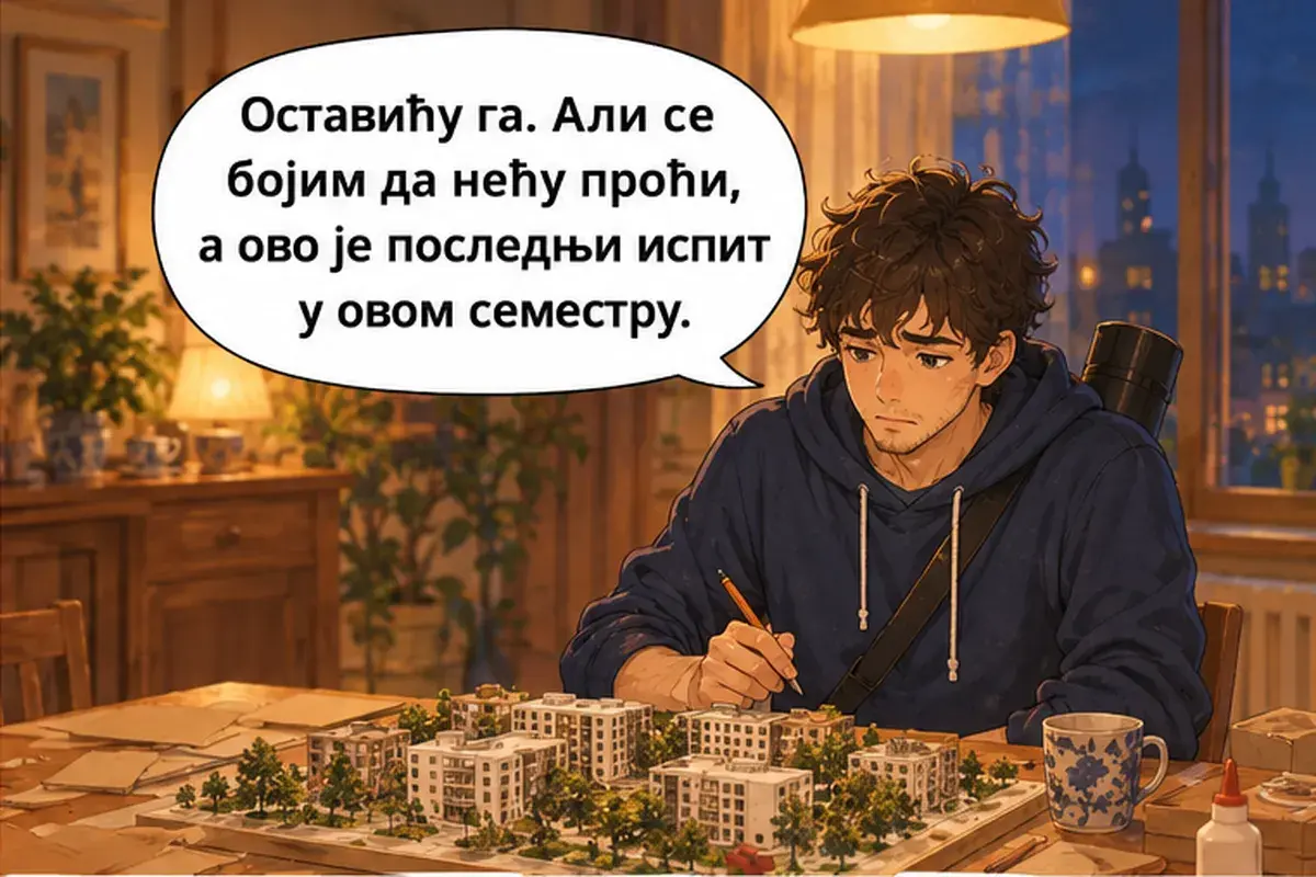 Кадр 10 из 14 к тексту «Расслабься и держись»: «Оставлю. Но я боюсь, что не сдам, а это последний экзамен в этом семестре.»