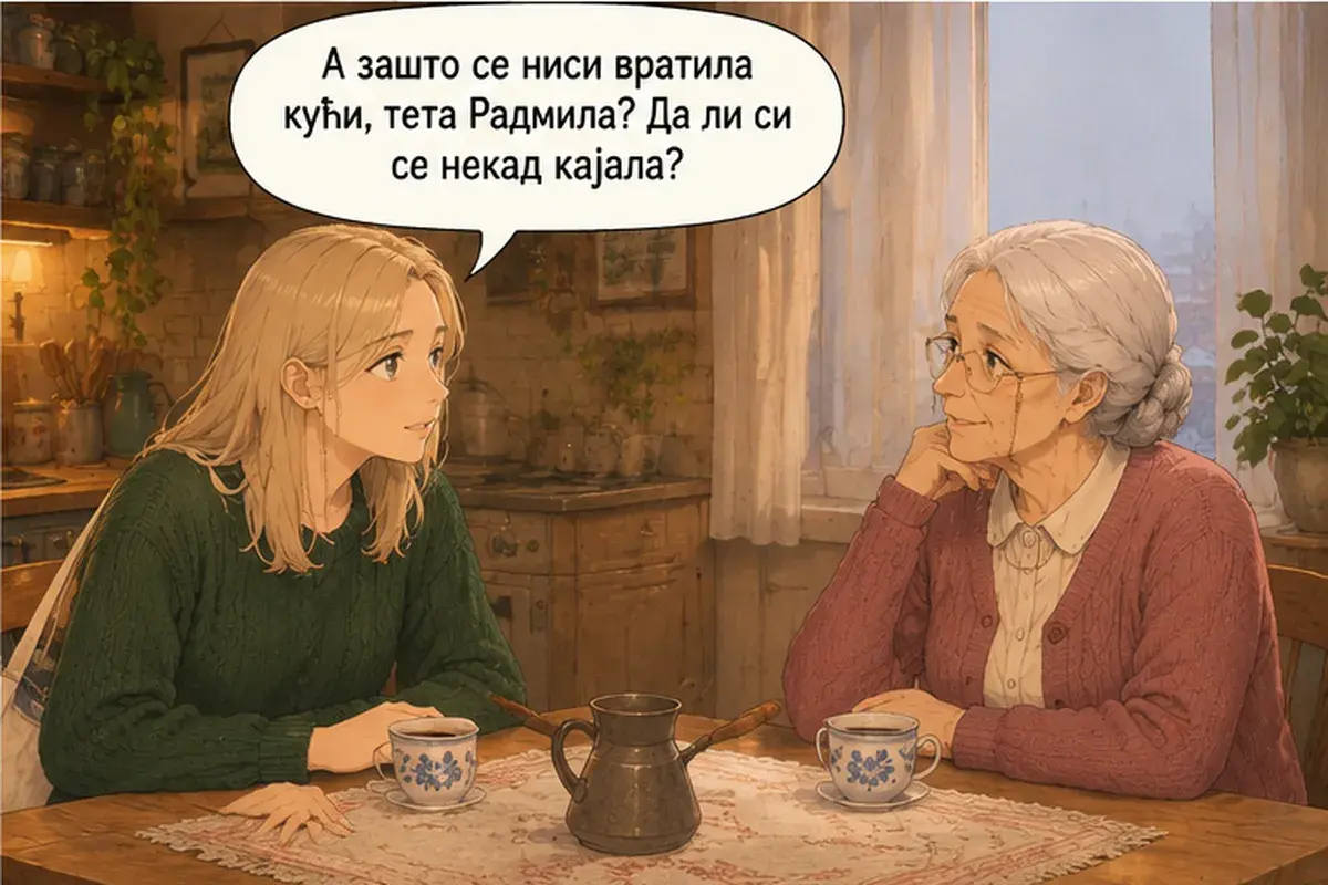 Кадр 4 из 13 к тексту «Неудивительно, что тебе тяжело»: «А почему ты не вернулась домой, тётя Радмила? Ты когда-нибудь жалела?»