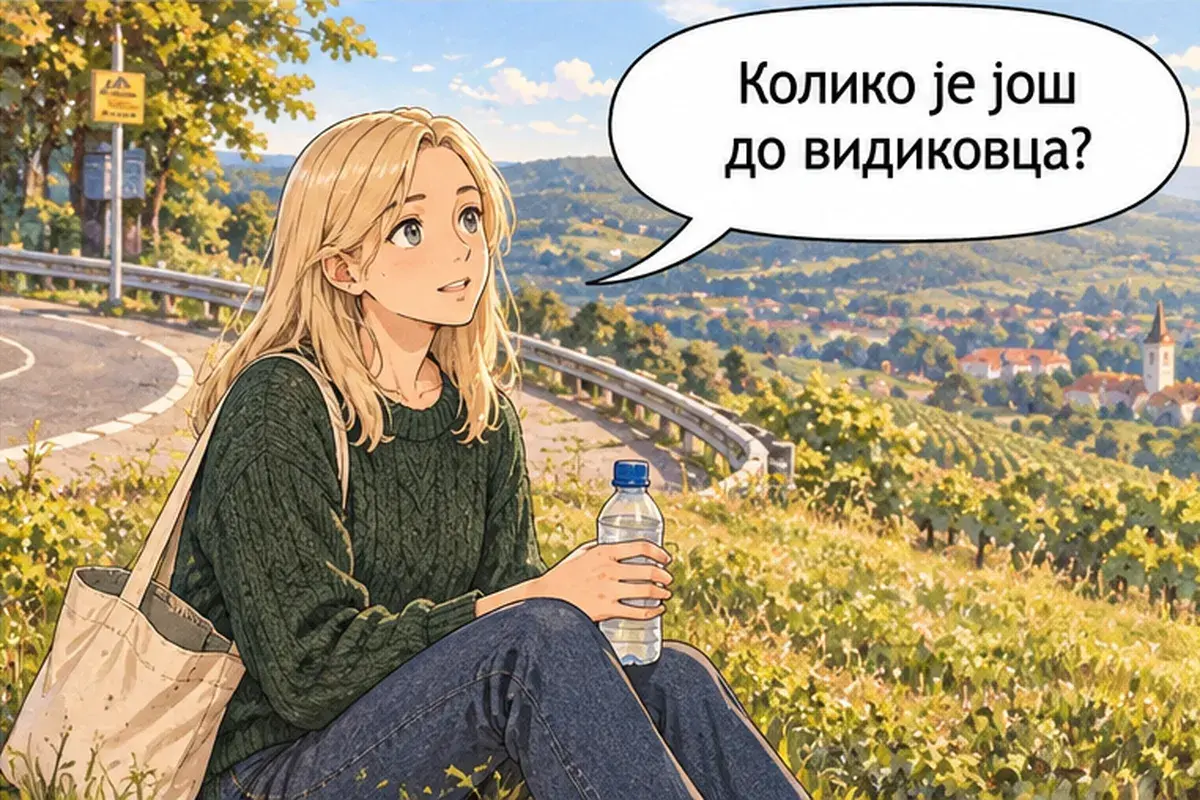Кадр 8 из 16 к тексту «Ещё немного в гору, а потом всё под гору»: «Сколько ещё до смотровой площадки?»