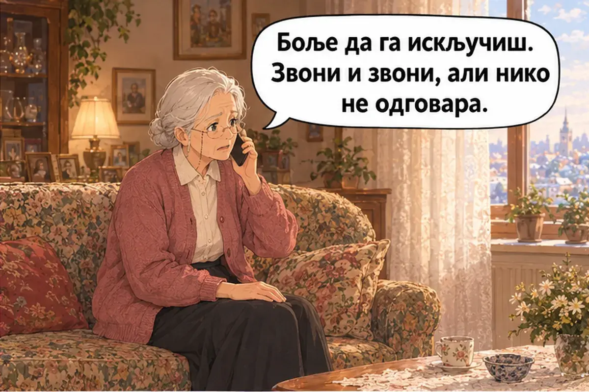 Кадр 6 из 15 к тексту «Никто не отвечает»: «Лучше отключи. Звонит и звонит, но никто не отвечает.»