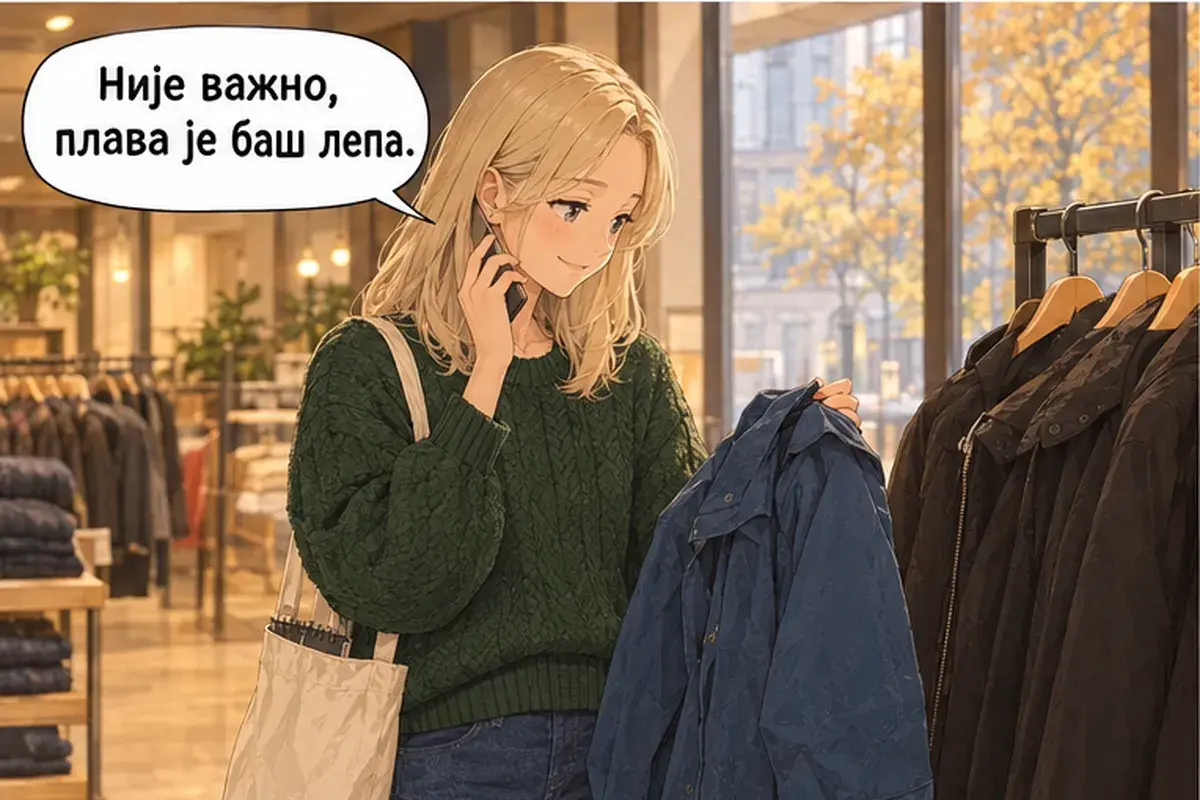 Кадр 7 из 11 к тексту «Синяя или чёрная?»: «Неважно, синяя очень красивая.»