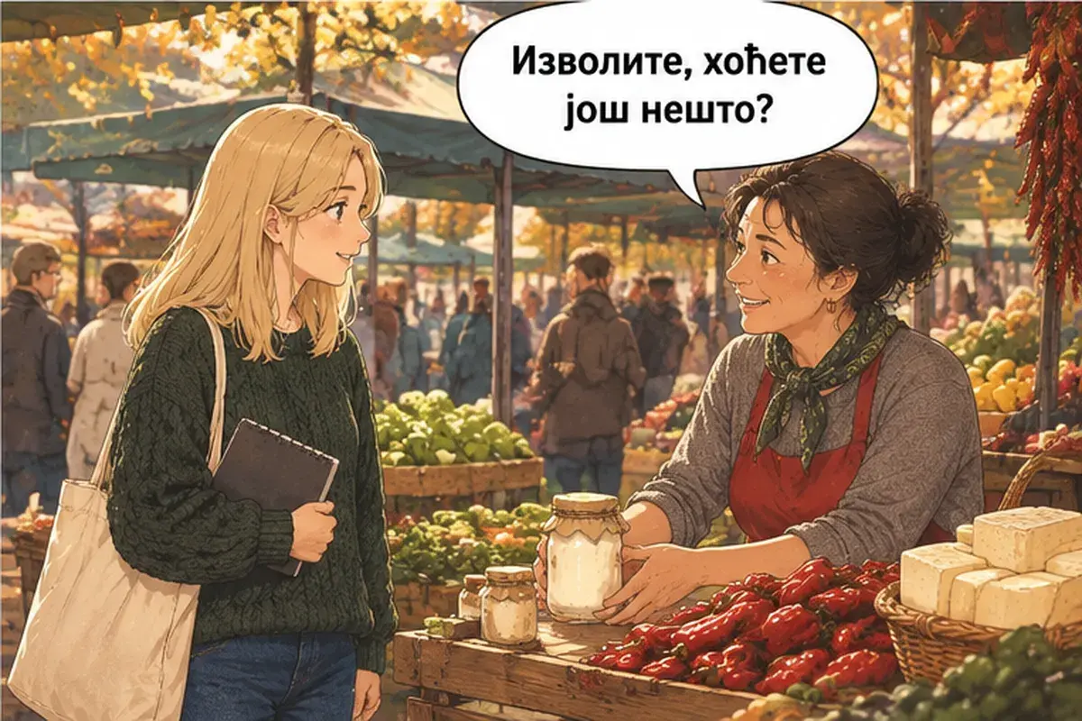 Кадр 4 из 14 к тексту «У вас есть каймак?»: «Пожалуйста, хотите что-нибудь ещё?»