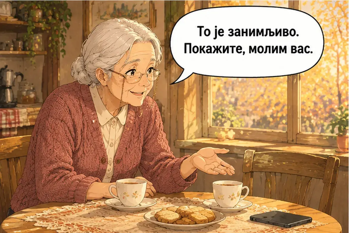 Кадр 3 из 12 к тексту «Аня, а чем вы занимаетесь?»: «Это интересно. Покажите, пожалуйста.»