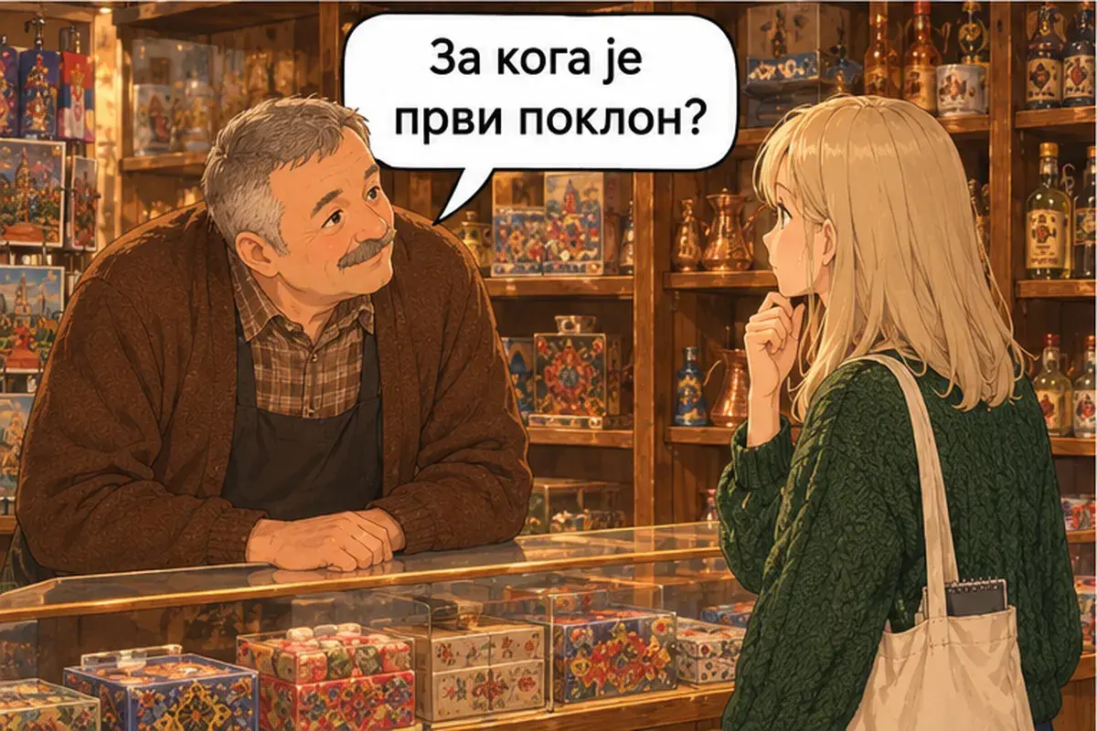 Кадр 3 из 14 к тексту «Я ищу подарки для семьи»: «Для кого первый подарок?»