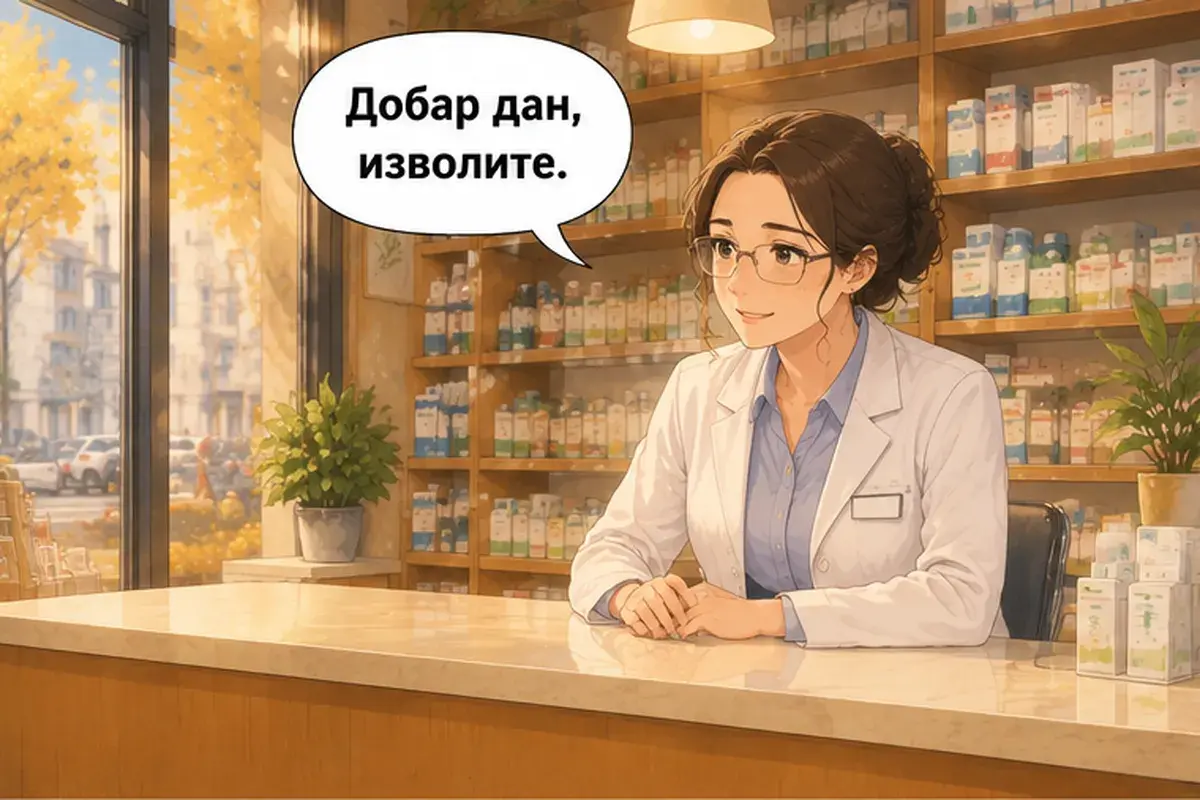 Кадр 1 из 16 к тексту «У меня болит горло»: «Добрый день, слушаю вас.»