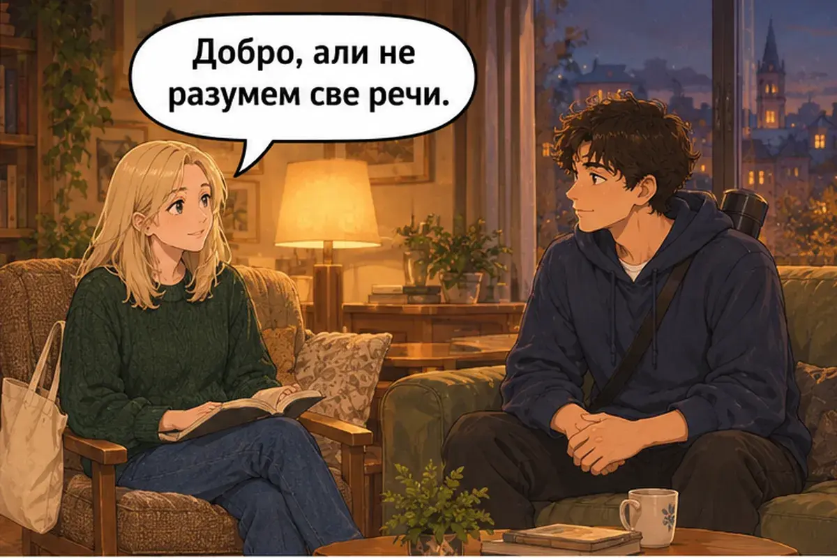 Кадр 10 из 13 к тексту «Да ладно, это скучно!»: «Хорошо, но я не понимаю все слова.»