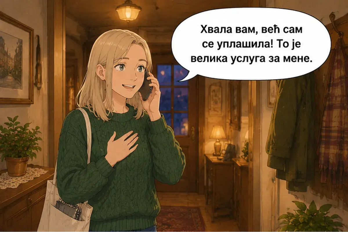 Кадр 10 из 15 к тексту «Ваш телефон у меня»: «Спасибо, я уже испугалась! Это огромная услуга для меня.»