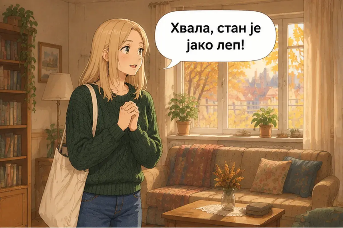 Кадр 5 из 13 к тексту «Проходите, пожалуйста»: «Спасибо, квартира очень красивая!»