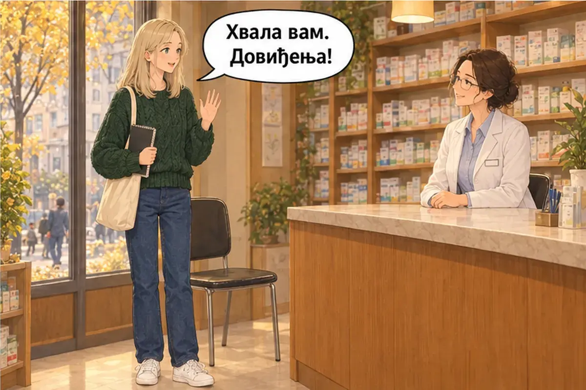 Кадр 16 из 16 к тексту «У меня болит горло»: «Спасибо вам. До свидания!»