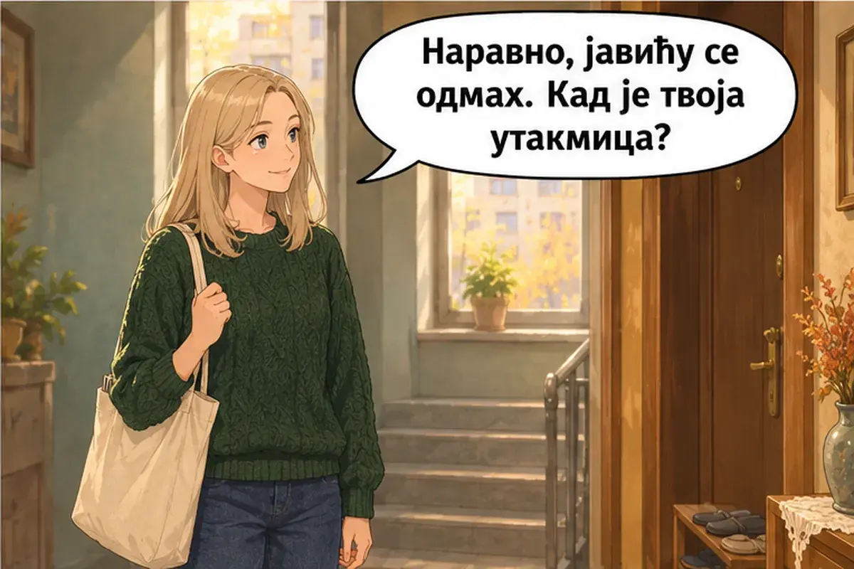 Кадр 12 из 14 к тексту «Счастливого пути! Приезжайте ещё!»: «Конечно, сразу дам знать. Когда твой матч?»
