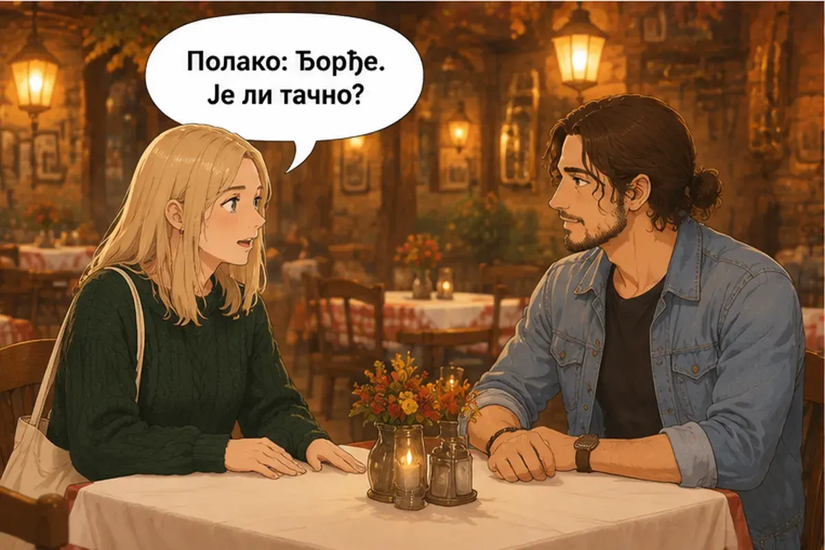 Кадр 11 из 14 к тексту «Что желаете заказать?»: «Медленно: Джордже. Правильно?»