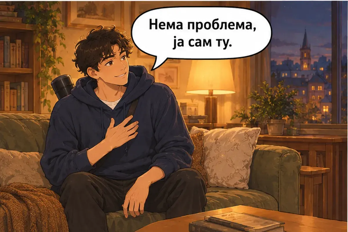 Кадр 11 из 13 к тексту «Да ладно, это скучно!»: «Не проблема, я рядом.»
