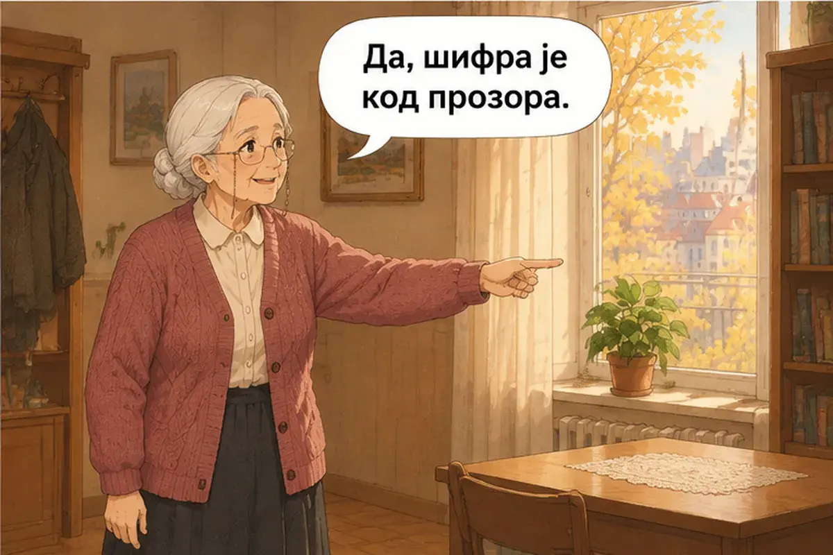 Кадр 8 из 13 к тексту «Проходите, пожалуйста»: «Да, пароль у окна.»