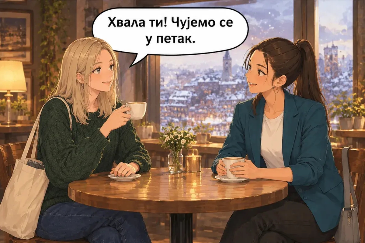 Кадр 14 из 14 к тексту «Что ты будешь делать здесь полгода?»: «Спасибо тебе! Созвонимся в пятницу.»
