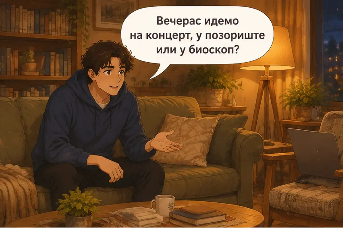 Кадр 1 из 13 к тексту «Да ладно, это скучно!»: «Сегодня вечером идём на концерт, в театр или в кино?»