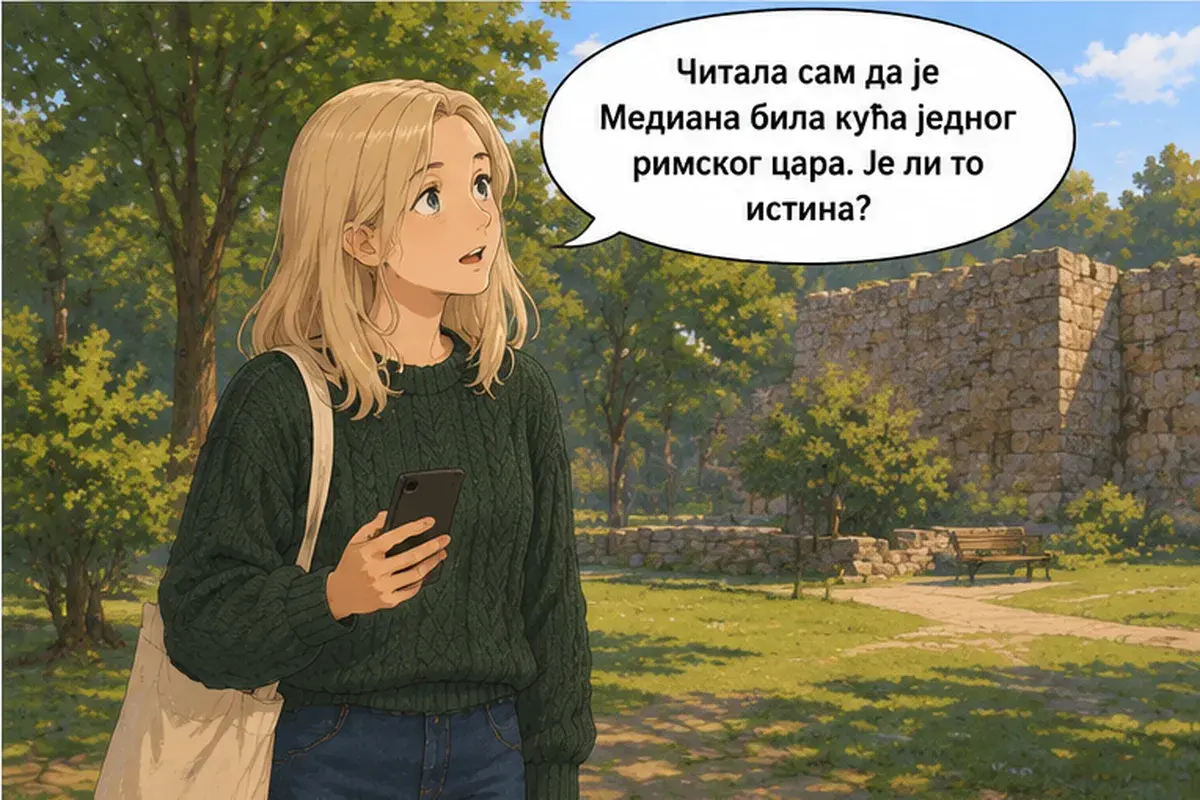 Кадр 8 из 14 к тексту «У нас с тобой всё утро свободно»: «Я читала, что Медиана была домом одного римского императора. Это правда?»